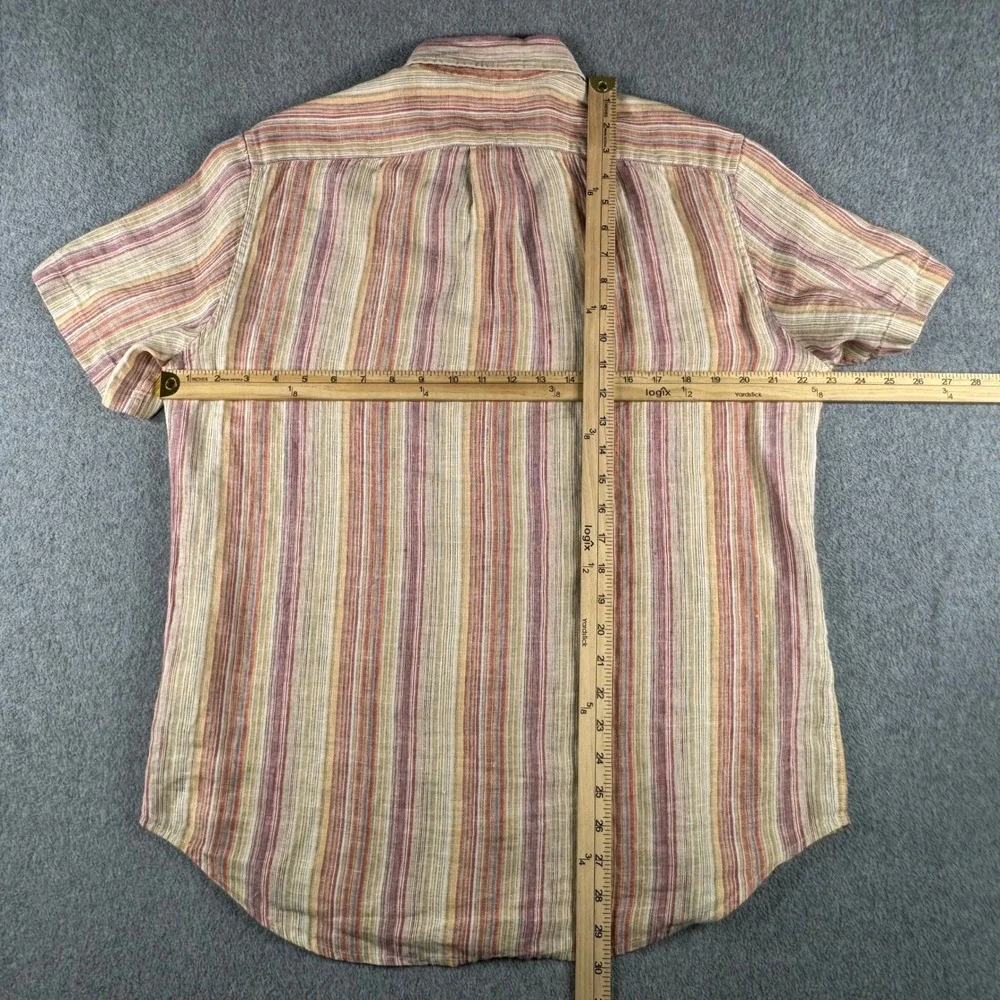 J Crew Shirt Mens Medium Baird McNutt Irish Linen Classic Button Down Pocket